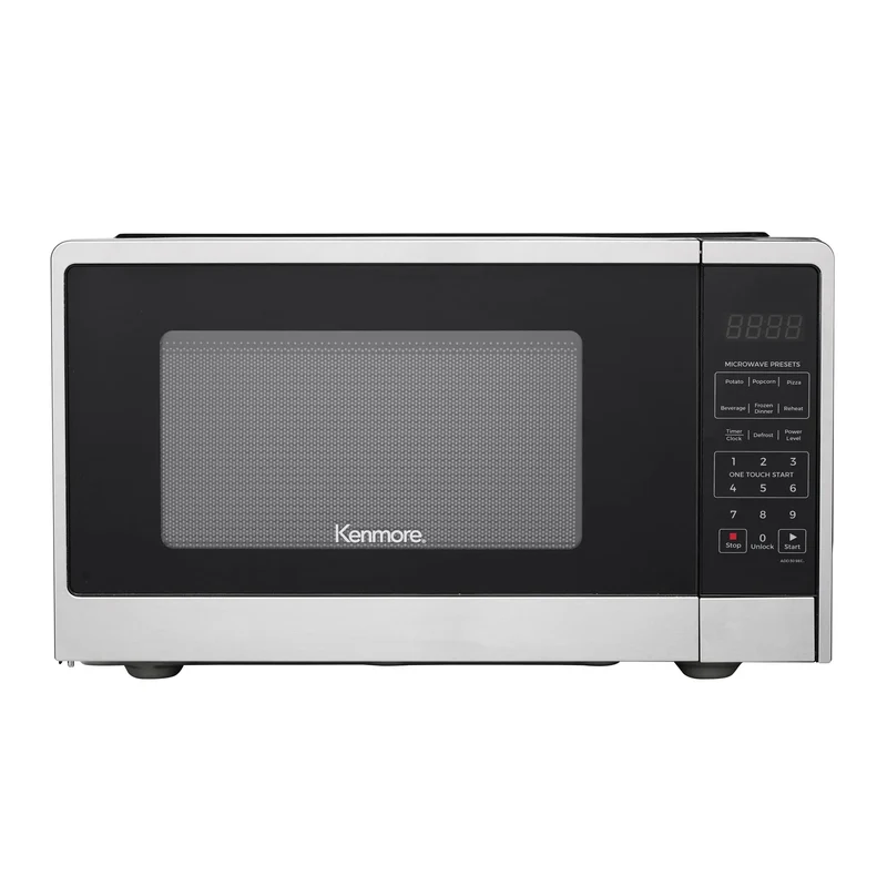 900W Countertop Microwave Oven Stainless Steel: 0.9 cu ft, Child Lock, 10 Power Levels, Small Microwave for Dorm