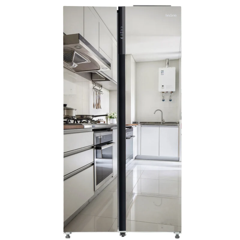 LINARIE | Réfrigérateur/congélateur Doucy 500L Porte Miroir Cote-à-Cote Sans Givre LSSBS520MIR