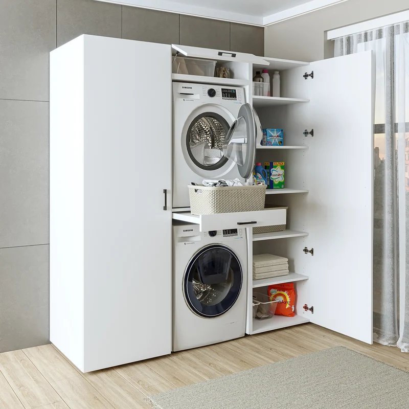 Roomart Waschmaschinenschrank DUO-I, 187 cm, Schrankwand mit zwei Hochschränken, in 3 Farben