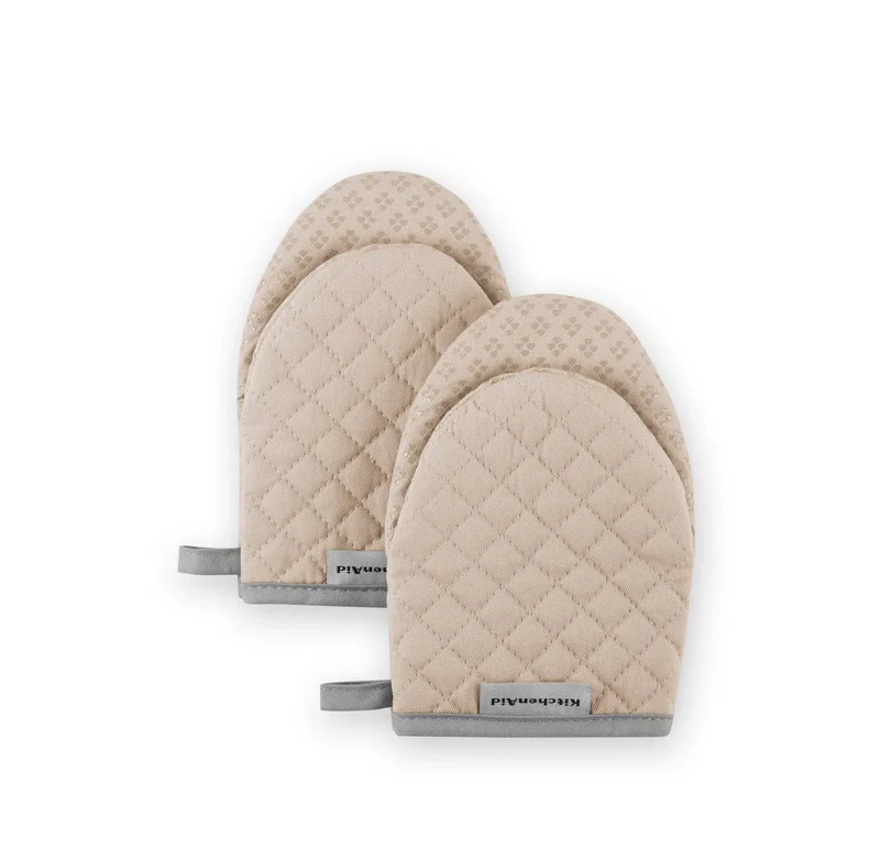 Cotton Mini Oven Mitts - Tan