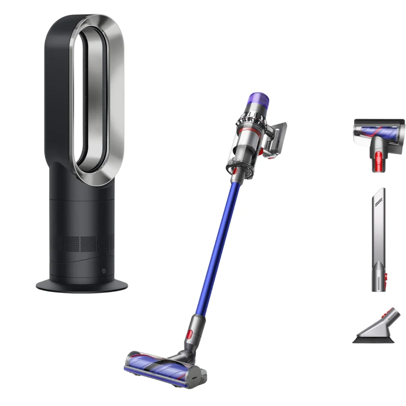 V11 Cordless Vaccuum + Hot+Cool Oscillating Fan Heater Bundle