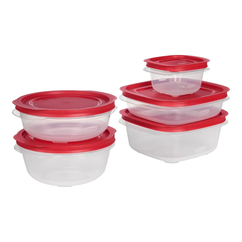 Food Storage Container Set - Easy Store - Red