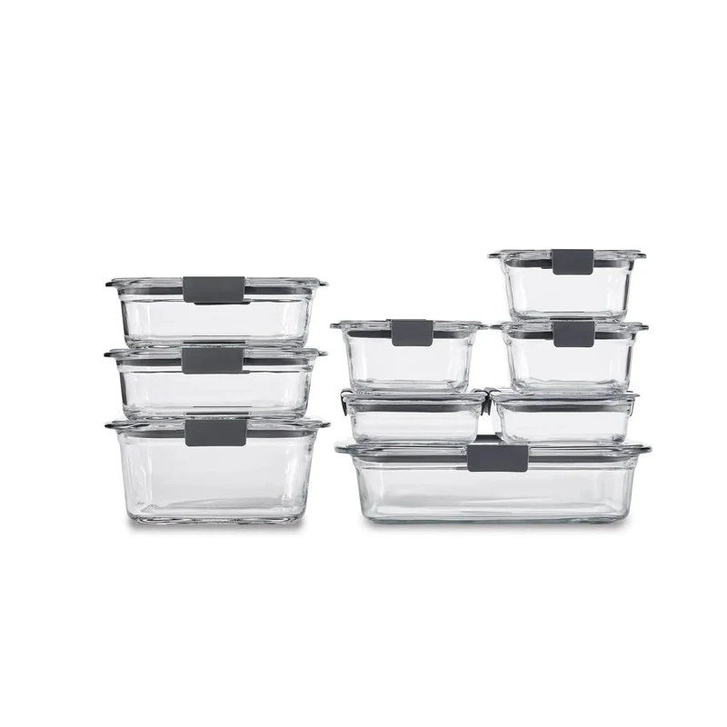 Brilliance 18pc Glass Food Storage Container Set: Clear