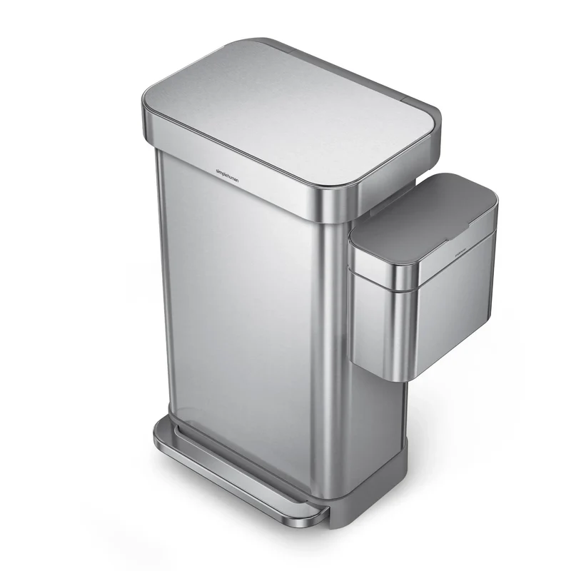 Compost Caddy Bin - 4L - Silver Steel