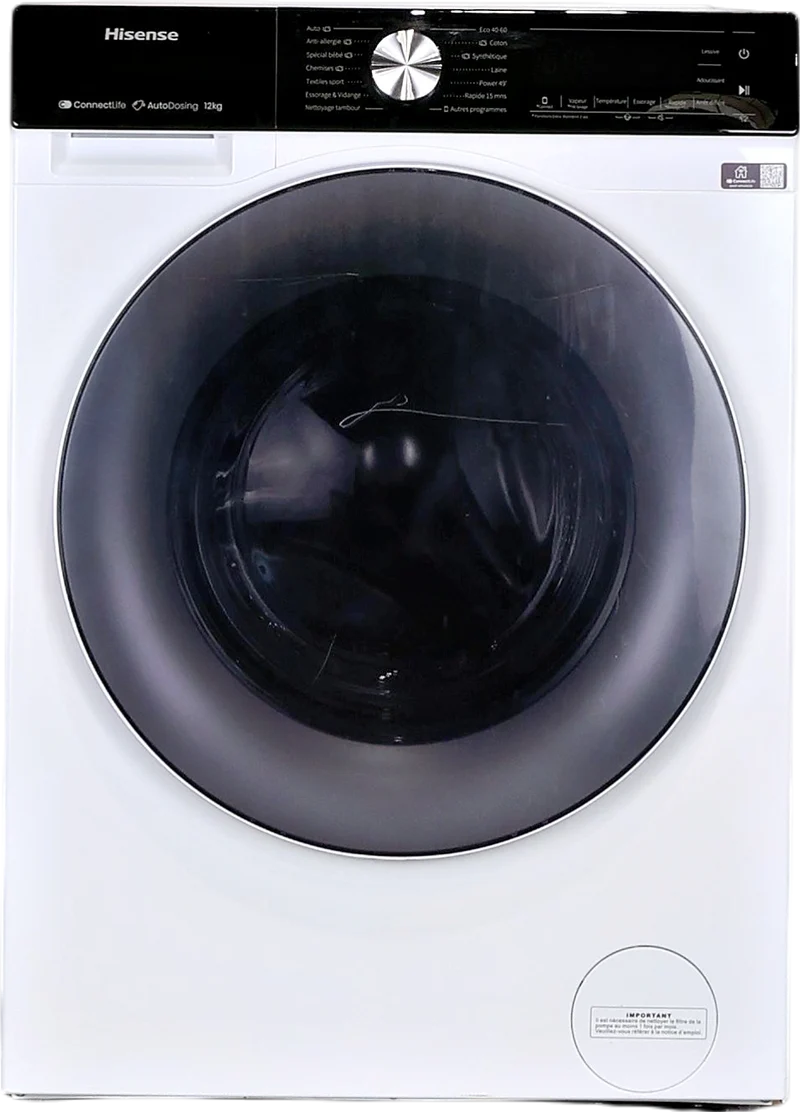Lave-linge Hublot 12 kg Reconditionné HISENSE WF5S1245BW