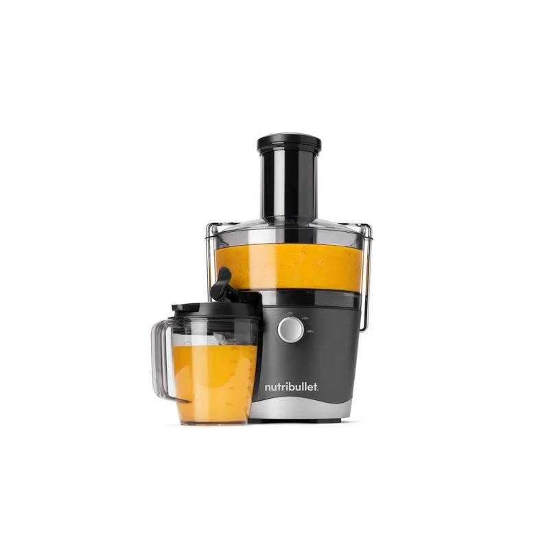 2-Speed Electric Juicer - Gray: Stainless Steel, 800W, 3" Feed Chute, Dishwasher-Safe Parts