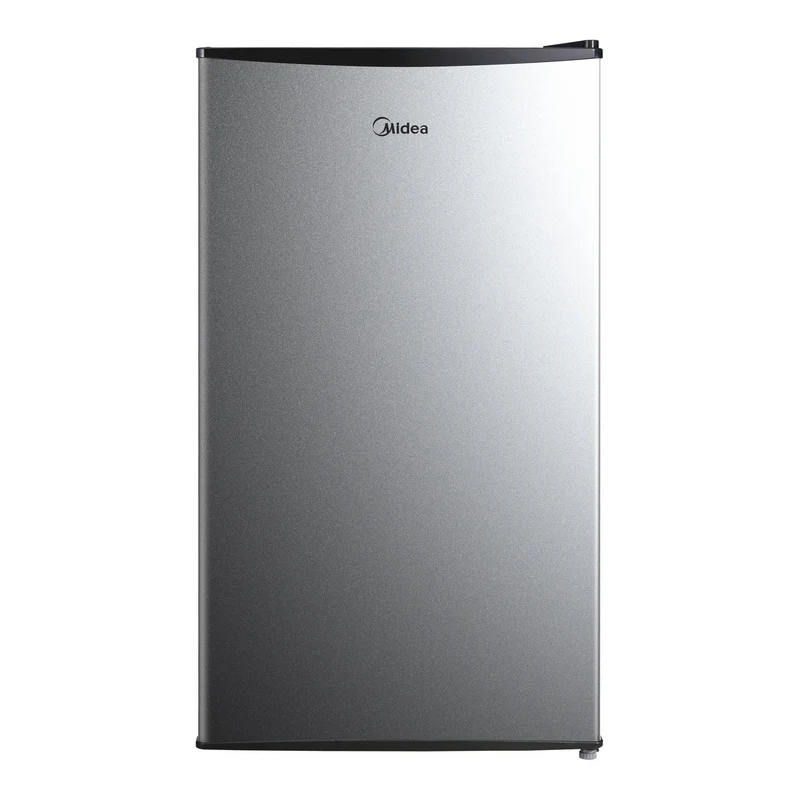 3.3 cu ft Compact Refrigerator: Energy Star Certified, Freestanding, Silver, Reversible Door, 3 Shelves
