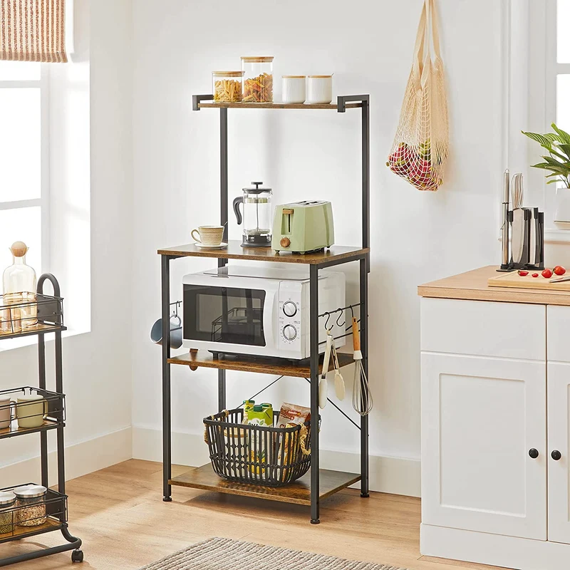 VASAGLE Kitchen Storage, Bakers Rack, Coffee Bar, 3-Tier Shelf UKKS023B01