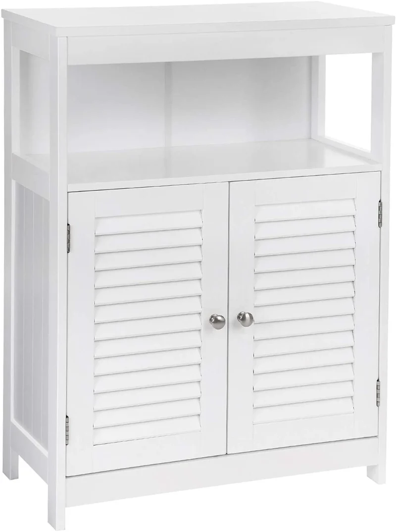 VASAGLE Bathroom Storage Floor Cabinet, Free Standing, White