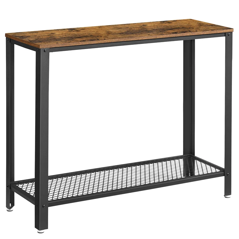 Vasagle Console Table Metal Frame for Entryway Living Room, Rustic Brown