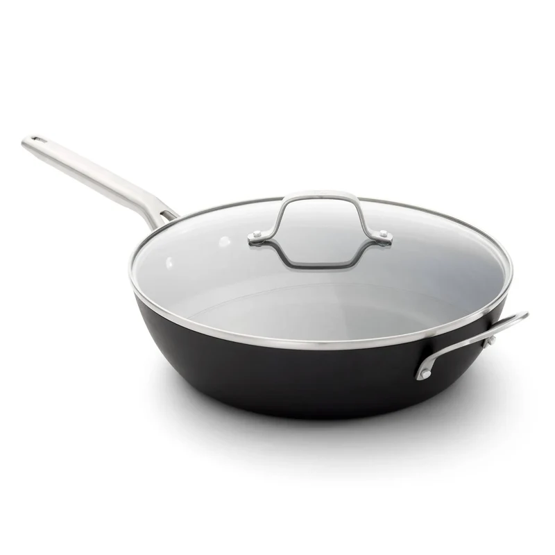 12" Hard Anodized Nonstick Jumbo Fry Pan with Lid