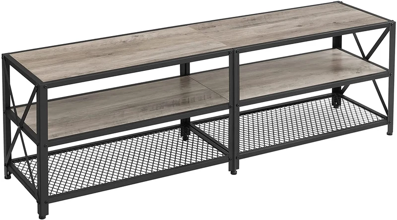 VASAGLE TV Stand for TV up to 70 Inches, TV Table, Greige and Black