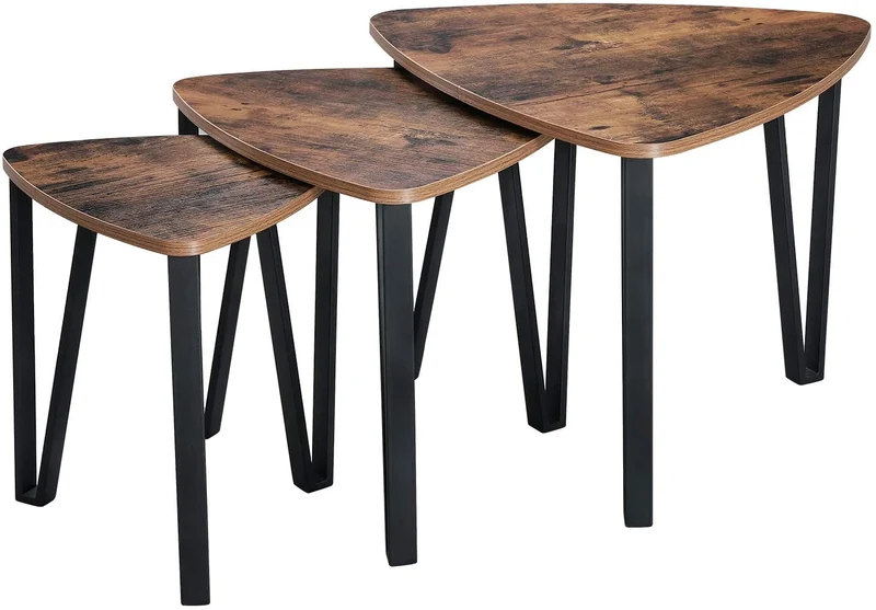 Vasagle Industrial Nesting Coffee Table, for Living Room, Sturdy and Easy Assembly