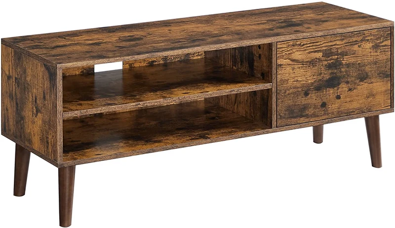 VASAGLE TV Stand, TV Cabinet for TVs up to 55 Inches, Rustic Brown