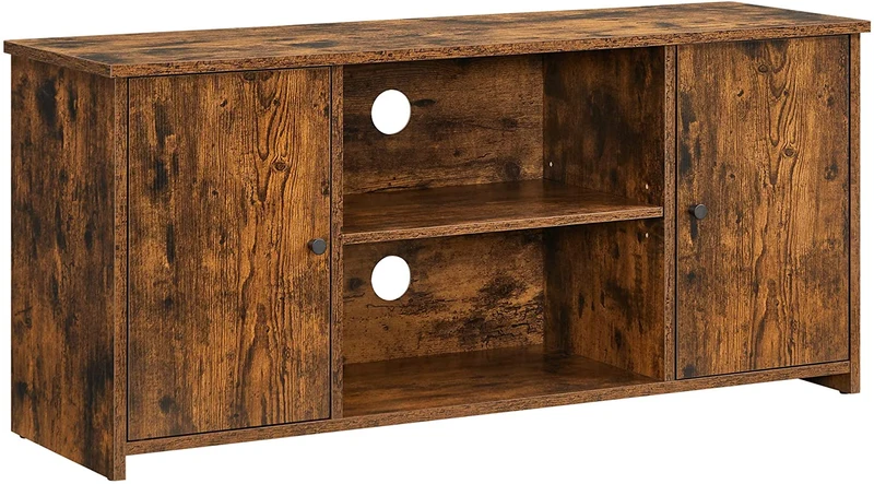 VASAGLE TV Cabinet, TV Stand for TV up to 50 Inches, Rustic Brown