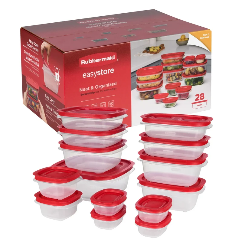 Food Storage Container Set - 28pc Easy Store - Red