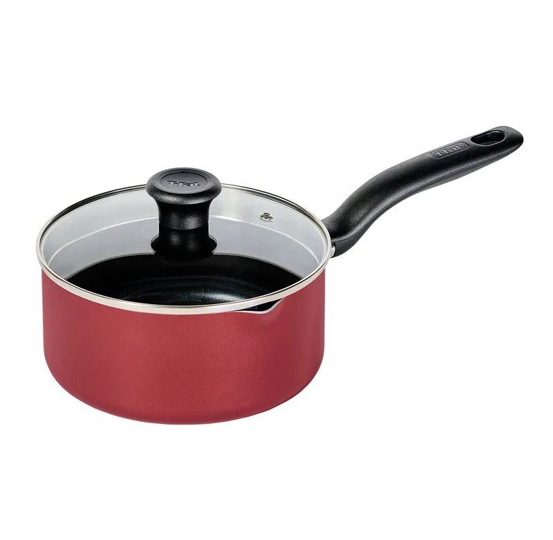 Simply Cook 3qt Nonstick Sauce Pan with Lid - Red