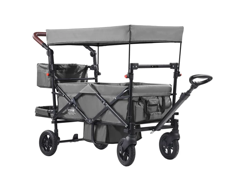 Wagon Stroller for 2 Kids - Dark Gray&Black