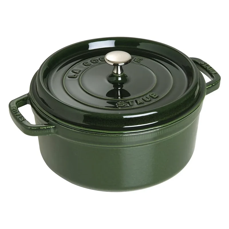 Staub Cast Iron 4-qt Round Cocotte - Basil