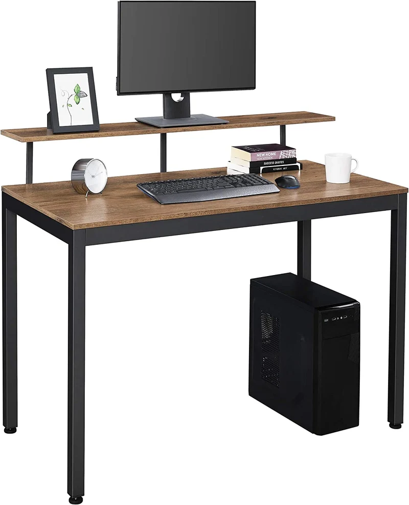 VASAGLE 47.2 Computer Writing Desk for Office Office Study Table for Living Room 47.2 in Hazelnut Brown