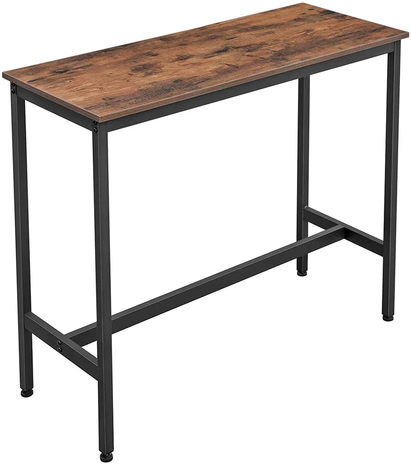 VASAGLE ALINERU Bar Table, Kitchen Table, Industrial, Rustic Brown