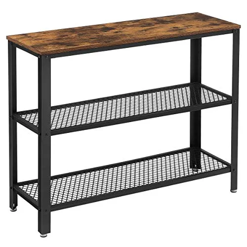 VASAGLE Console Table, Bar Table, Industrial Rustic Brown and Black