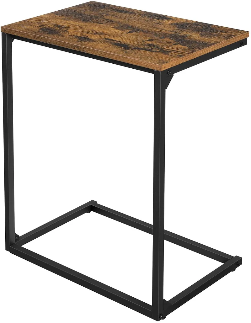 VASAGLE ALINRU Sofa Side Table, Work in Bed or on The Sofa, Rustic Brown and Black