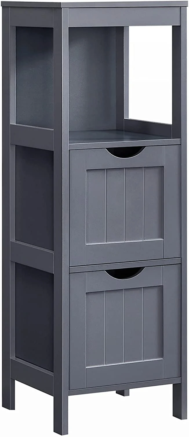 Floor Cabinet, Bathroom Storage Organizer Rack Stand,2 Drawers,Grey