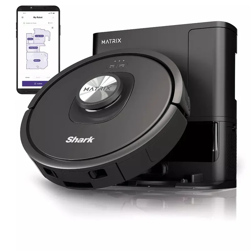 Matrix Self Empty Cordless Robot Vacuum for Carpets & Hardfloors RV2310AE 5.5" Cleaning Path Black