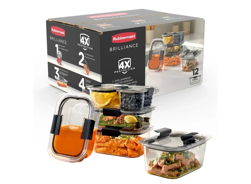 12-Piece Food Storage Container Set - Gray