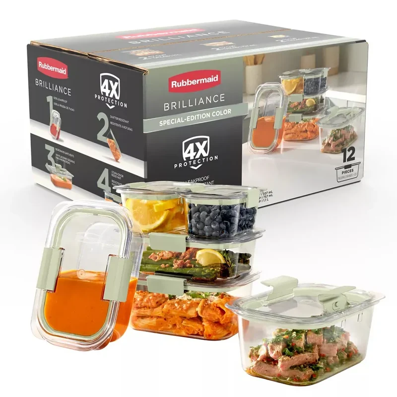 Brilliance 12pc Food Storage Container Set - Sage Green