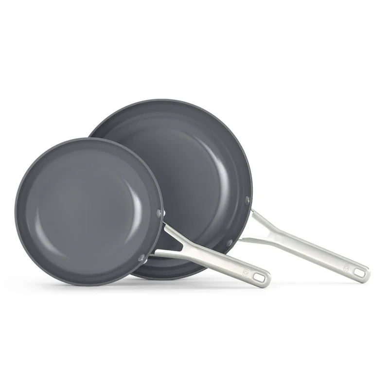 Ceramic Nonstick Fry Pan Set - Silver Ash