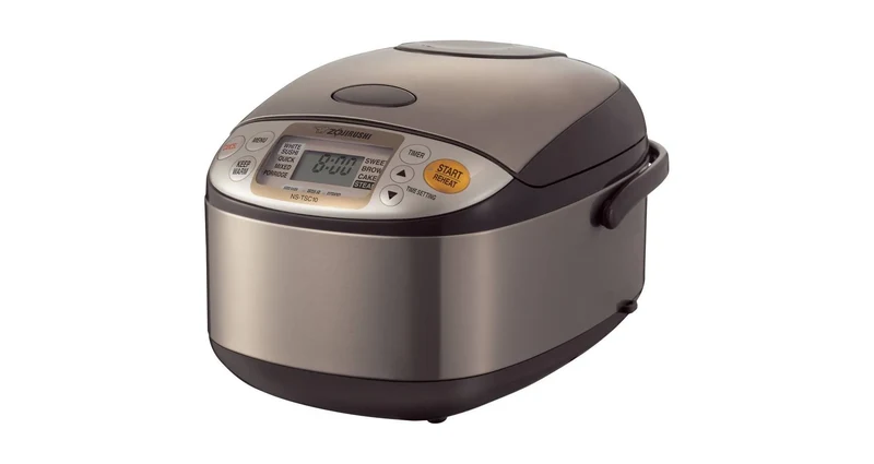 Micom 5.5-Cup Rice Cooker & Warmer with Steam Basket - Brown: Stainless Steel, 8 Settings, Automatic Keep Warm