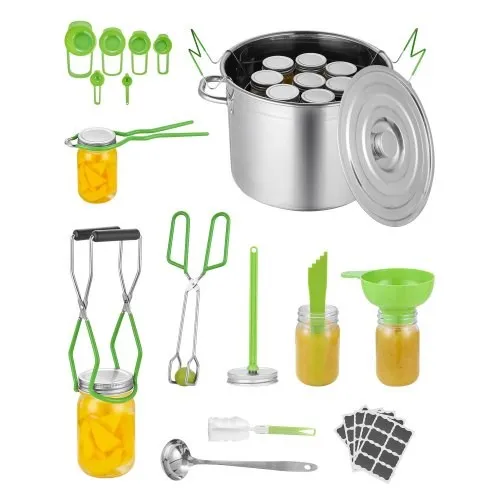 Canning Supplies Starter Kit - 11 Piece Stainless Steel Water Bath Canner