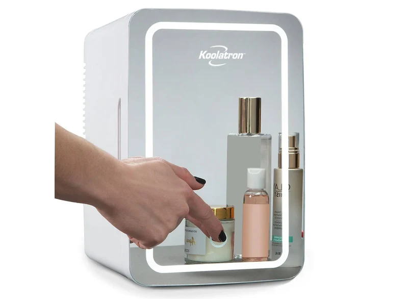 Portable Skincare Cooler with LED Lighted Mirror - 6.3L Capacity