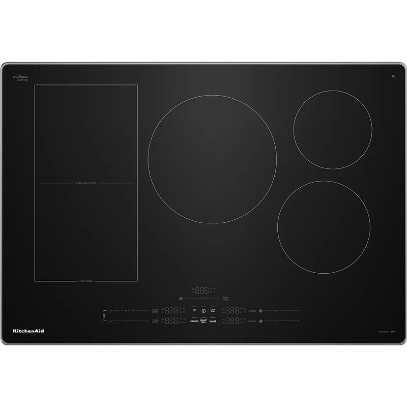 KitchenAid Table de cuisson encastrée à induction Temp Cook™ de 30 pouces avec 5 zones de cuisson KCIT730SSS
