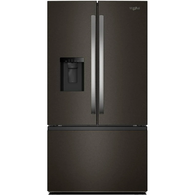 Whirlpool Réfrigérateur trois portes avec porte à deux battants autoportant de 36 pouces, 30 pi. cu. avec système distributeur d'eau et de glaçons externe WRFF3536SV