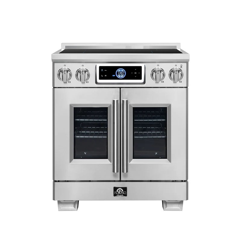 Maximus 30-Inch Induction range, French Door, 4 Cooking Zones, 4.32 cf. Convection Oven, Air Sous Vide, Air Fry Basket, Stainless Steel