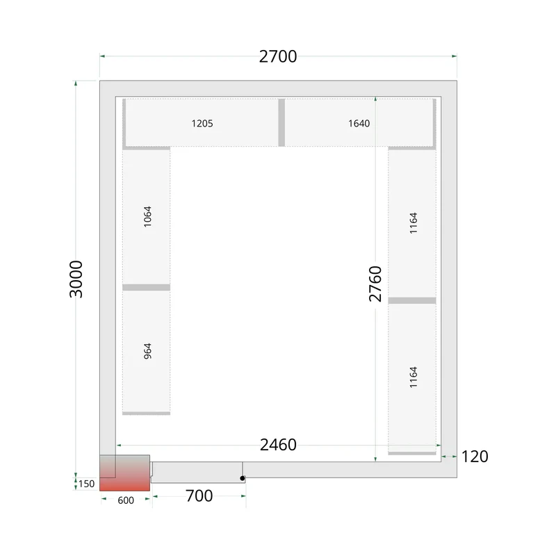 Panneaux de chambre froide 80 mm - TEFCOLD - CR-270X300X212-NF-44096