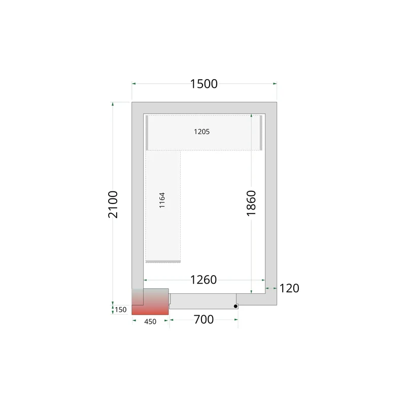Panneaux de chambre froide 120 mm - TEFCOLD - CR-150X210X220-44143