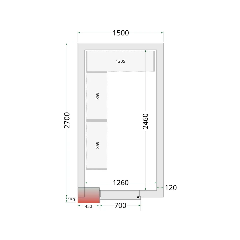 Panneaux de chambre froide 120 mm - TEFCOLD - CR-150X270X220-44145