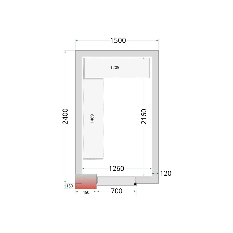 Panneaux de chambre froide 120 mm - TEFCOLD - CR-150X240X220-44144