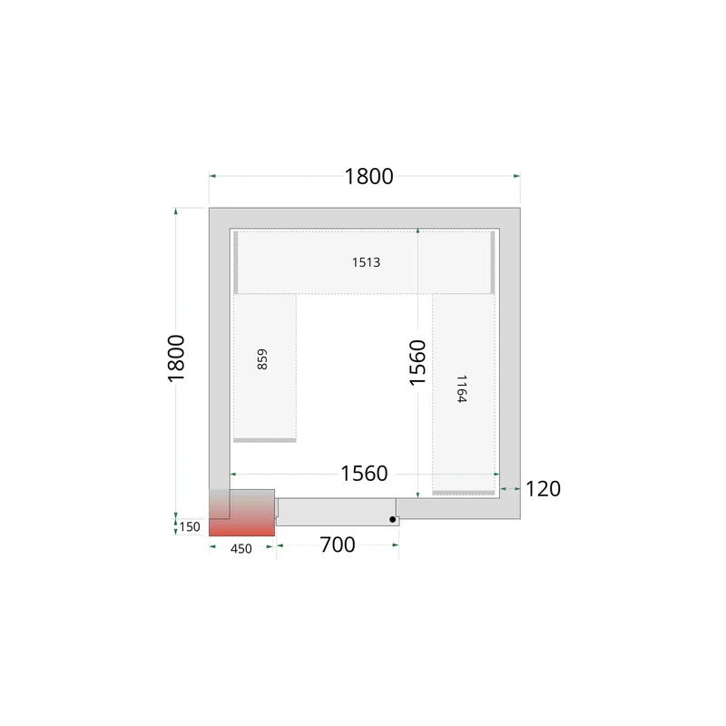 Panneaux de chambre froide 120 mm - TEFCOLD - CR-180X180X220-44147