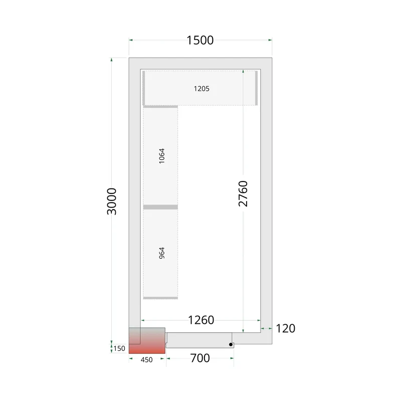 Panneaux de chambre froide 120 mm - TEFCOLD - CR-150X300X220-44146