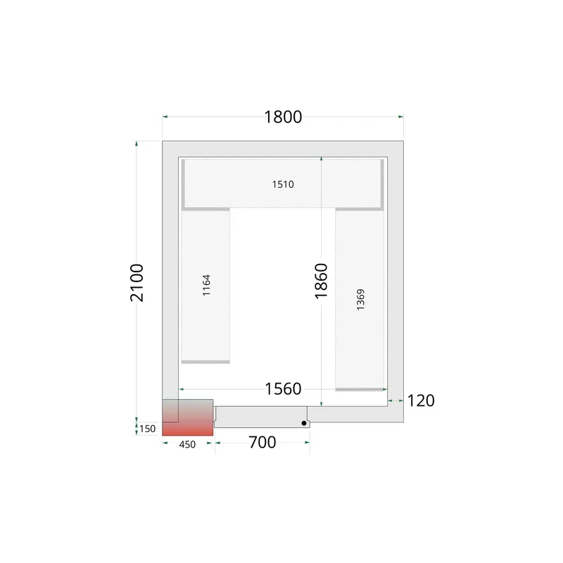 Panneaux de chambre froide 120 mm - TEFCOLD - CR-180X210X220-44148