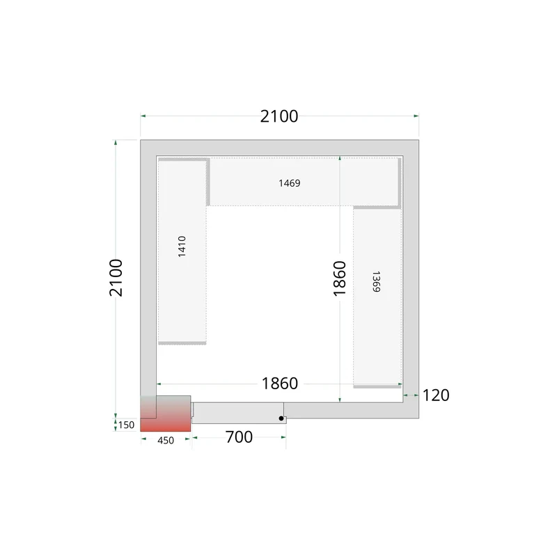Panneaux de chambre froide 120 mm - TEFCOLD - CR-210X210X220-44152