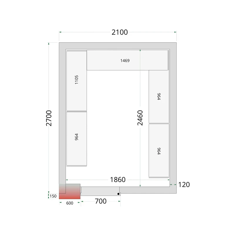Panneaux de chambre froide 120 mm - TEFCOLD - CR-210X270X220-44154