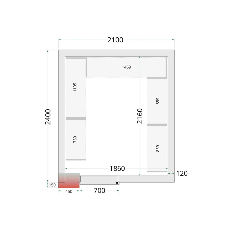 Panneaux de chambre froide 120 mm - TEFCOLD - CR-210X240X220-44153