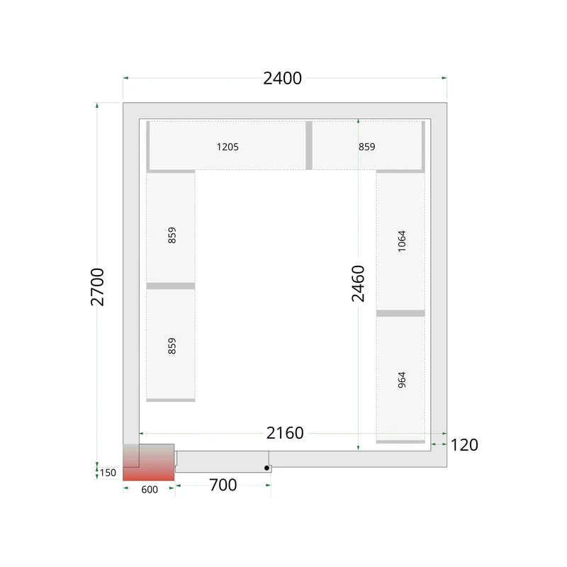 Panneaux de chambre froide 120 mm - TEFCOLD - CR-240X270X220-44157