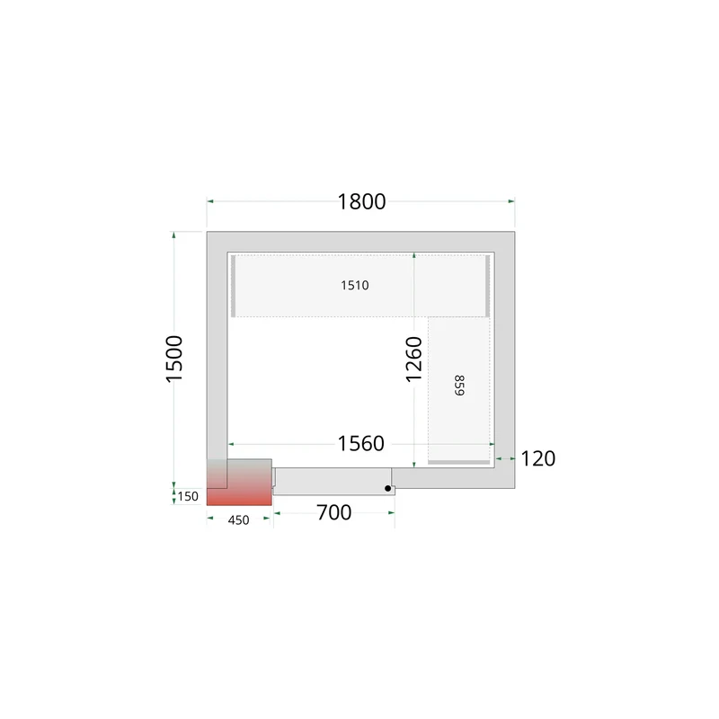 Panneaux de chambre froide 120 mm - TEFCOLD - CR-180X150X220-44363